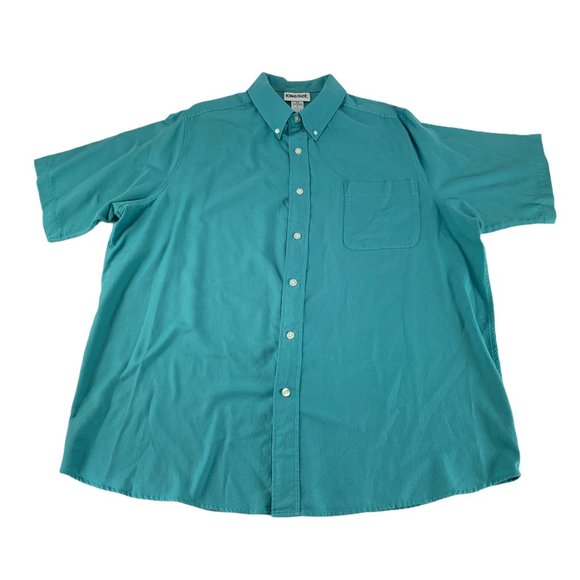 KING SIZE XL Teal Button Front Shirt - Picture 1 of 4